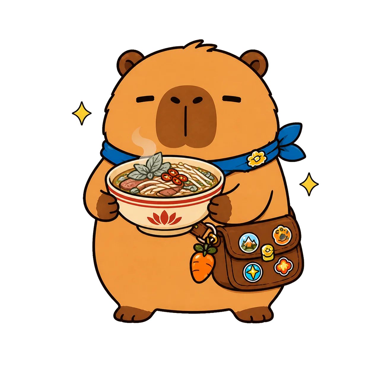 Dada holding a warm bowl